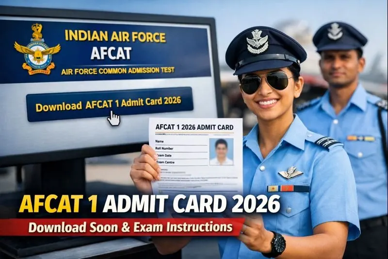 AFCAT 1 Admit Card 2026 download link and exam instructions