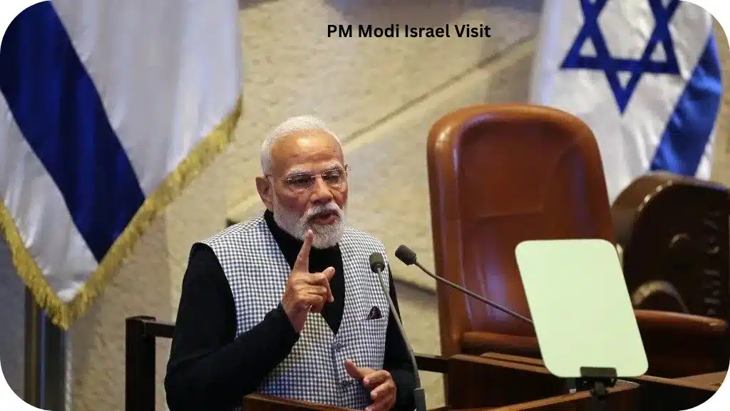 PM Modi at Holocaust memorial Yad Vashem in Israel with Israeli leaders