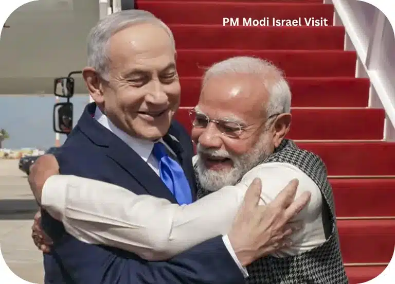 PM Modi at Holocaust memorial Yad Vashem in Israel with Israeli leaders