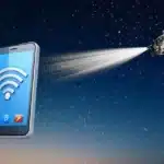 Starlink satellite providing mobile network connectivity directly to smartphones on Earth