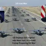 US Air Force F-35 and F-22 fighter jets flying in formation during Middle East deployment