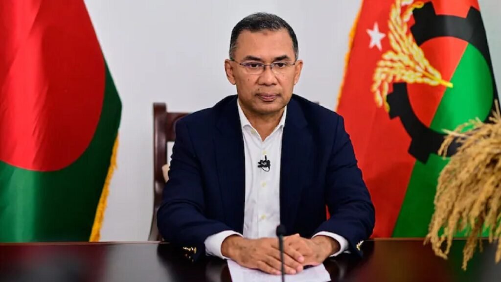 Tarique Rahman addressing supporters after taking oath as Bangladesh political tensions rise