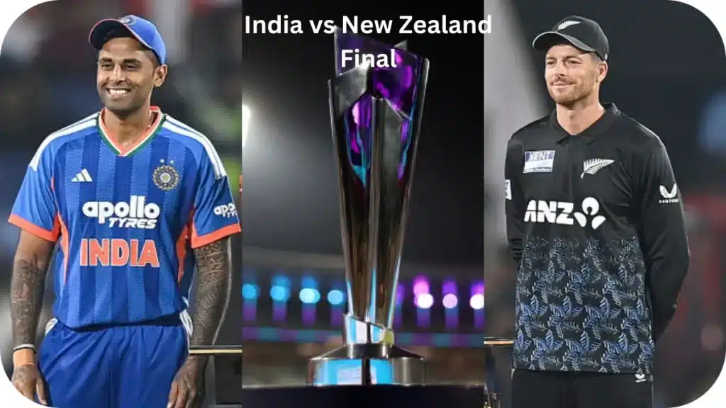 Suryakumar Yadav and Mitchell Santner during India vs New Zealand Final Press Conference ahead of T20 World Cup Final